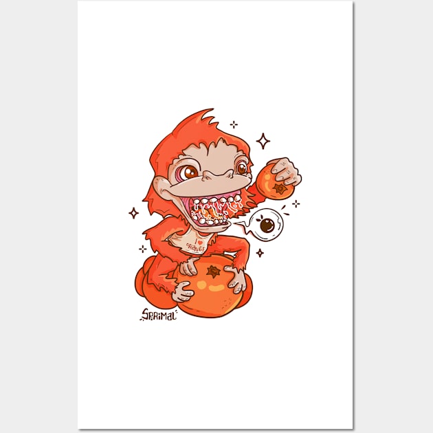 Overjoyed Orangeutan - The Orange-Loving Primate Wall Art by SPIRIMAL